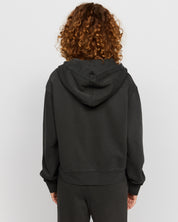 Black Stone Wash Zip-Up Hoodie