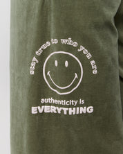 Smiley Authenticity Open Leg Velour Pants