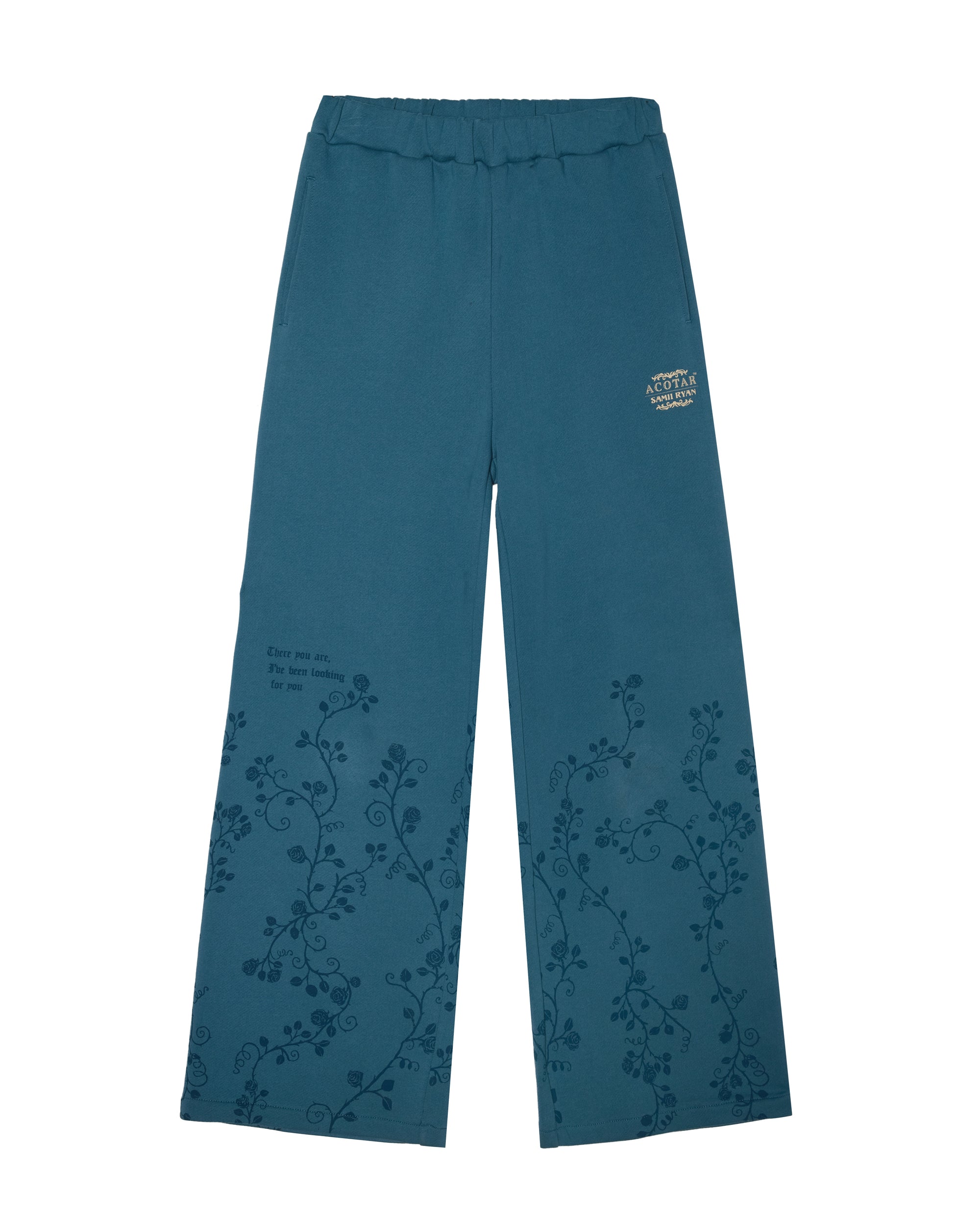 ACOTAR Thorns and Roses Open Leg Sweatpants, Blue