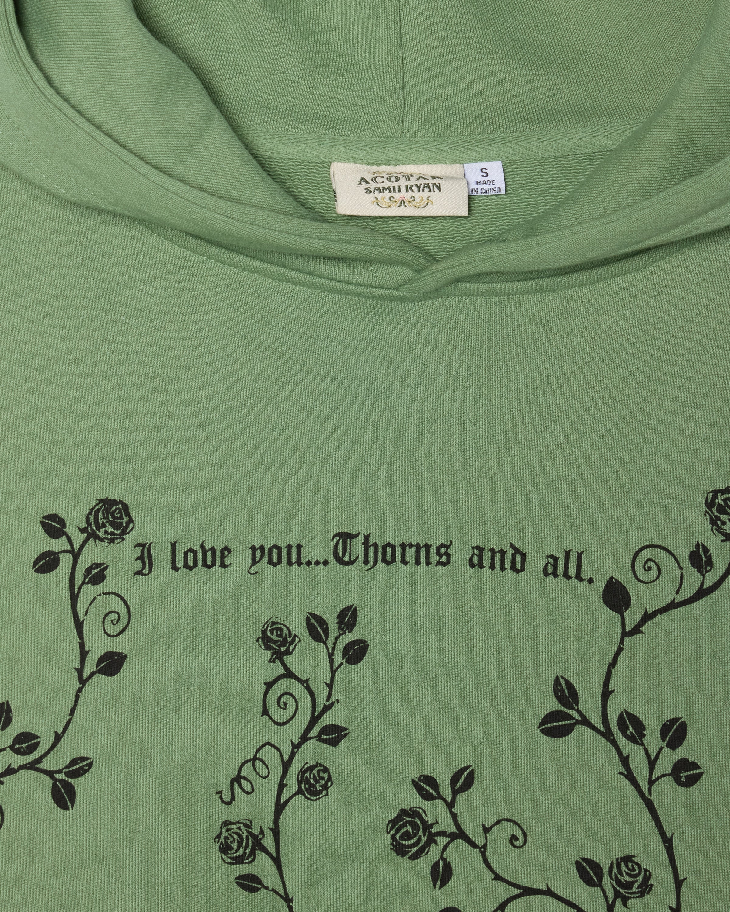 ACOTAR Thorns and Roses Hoodie, Green