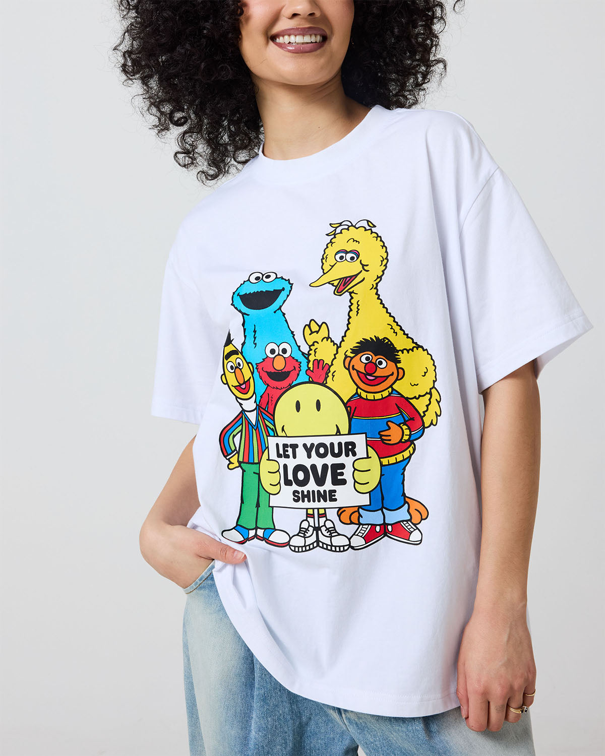 Sesame Street Let Your Love Shine Oversized Tee