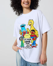 Sesame Street Let Your Love Shine Oversized Tee