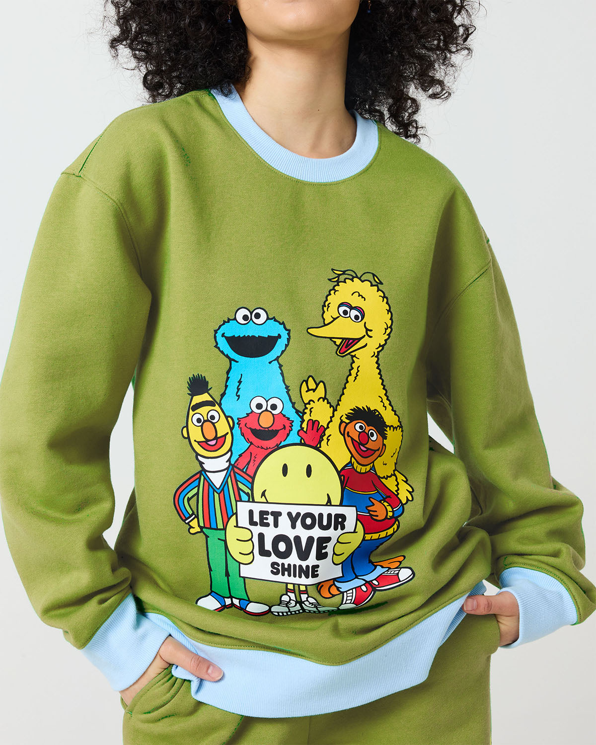 Smiley® Let Your Love Shine Crewneck, Green