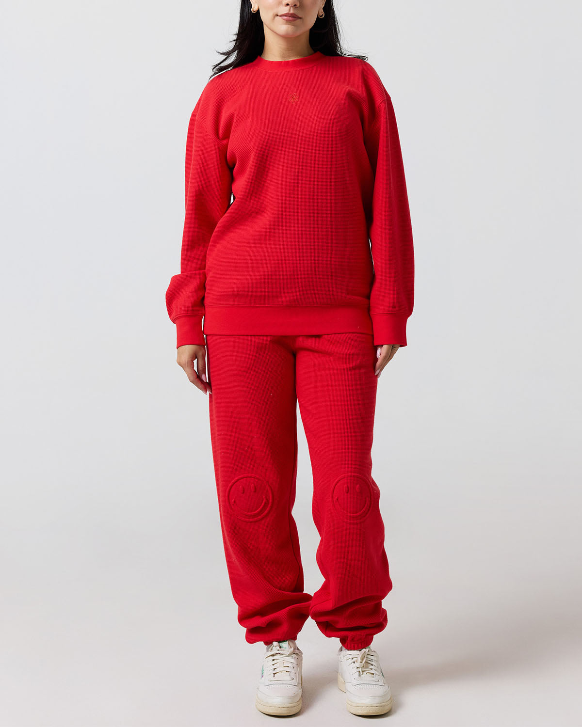 Smiley® Thermal Crewneck, Red
