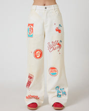 Wild Cherry Off White Denim Pants