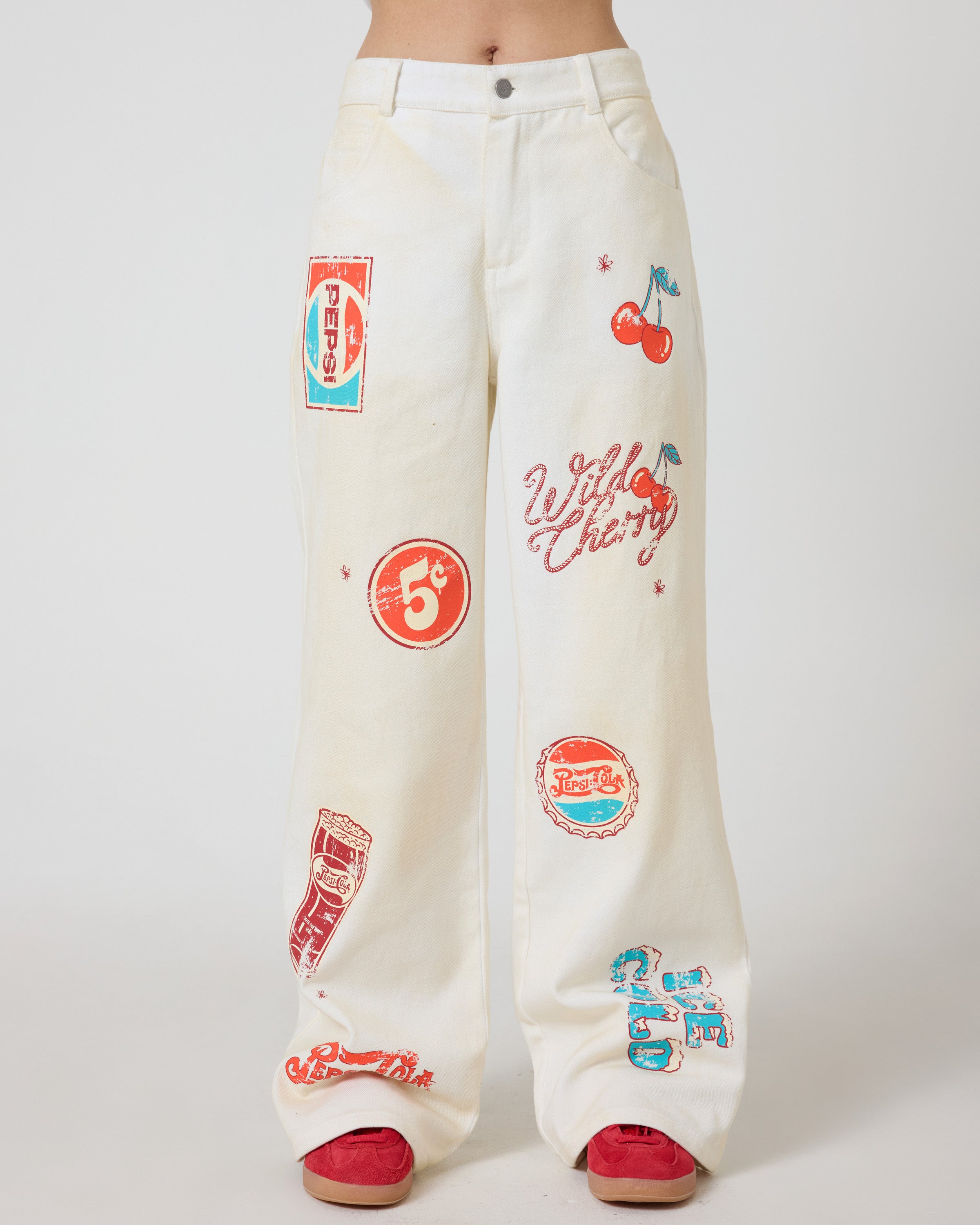 Wild Cherry Off White Denim Pants