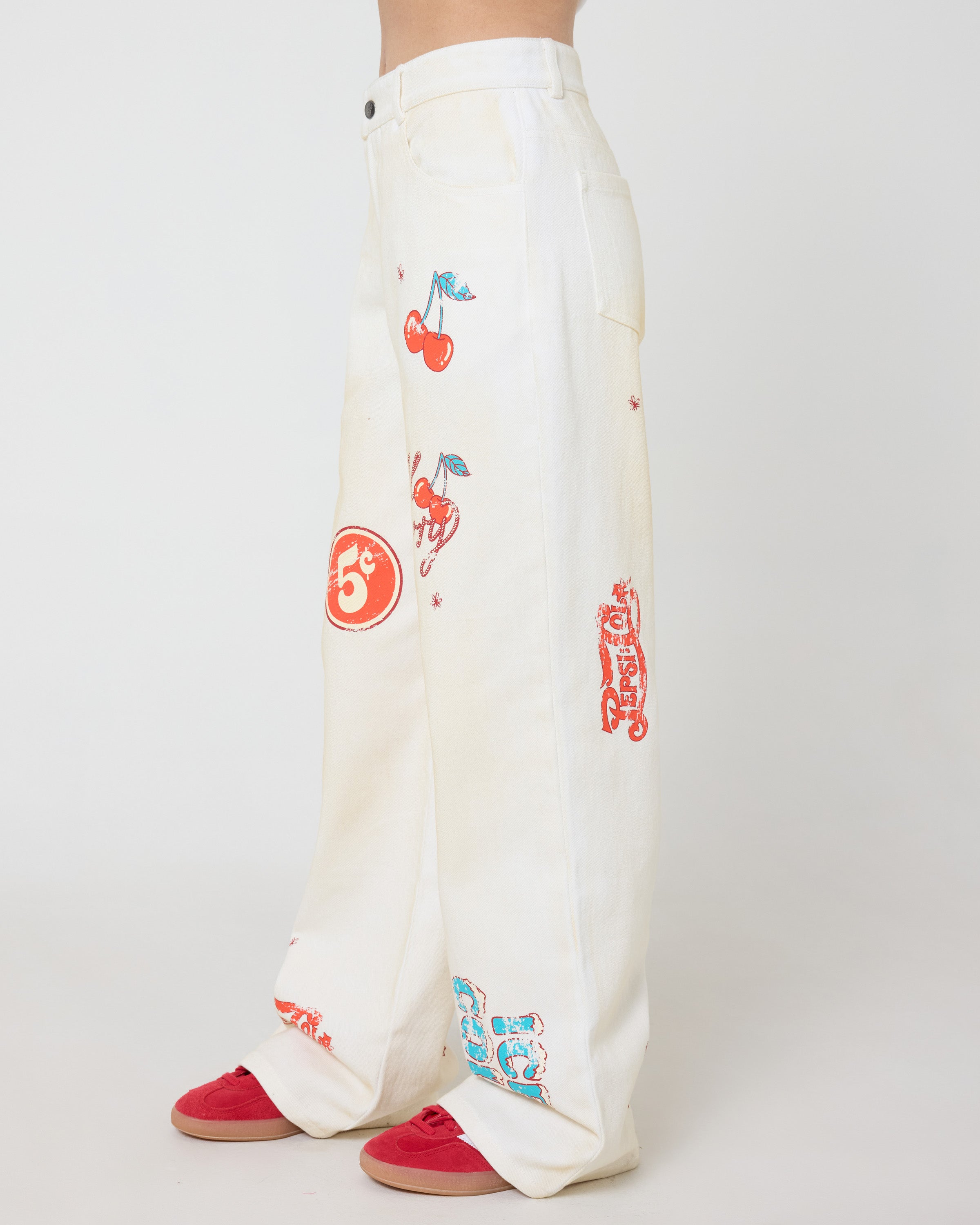 Wild Cherry Off White Denim Pants