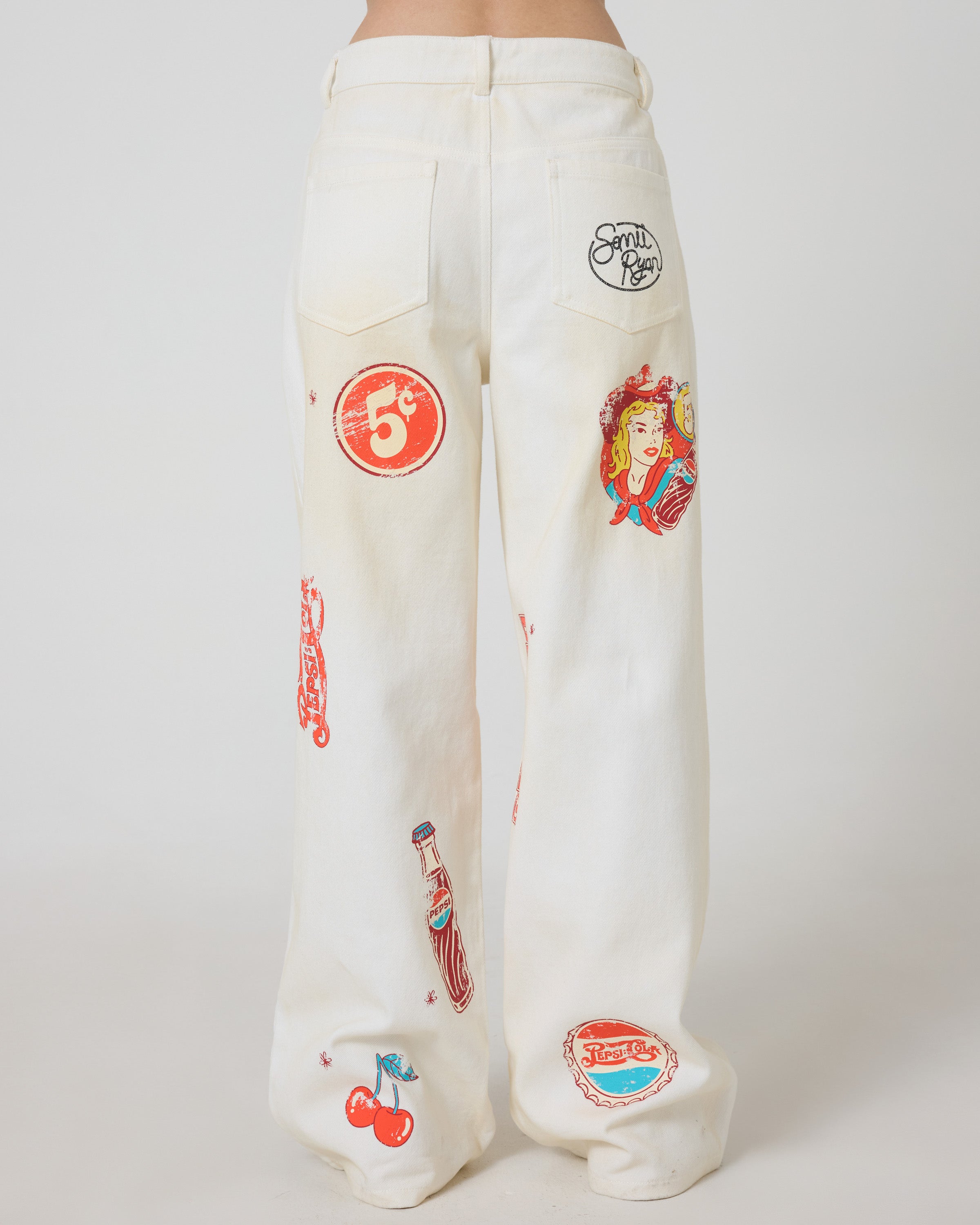 Wild Cherry Off White Denim Pants