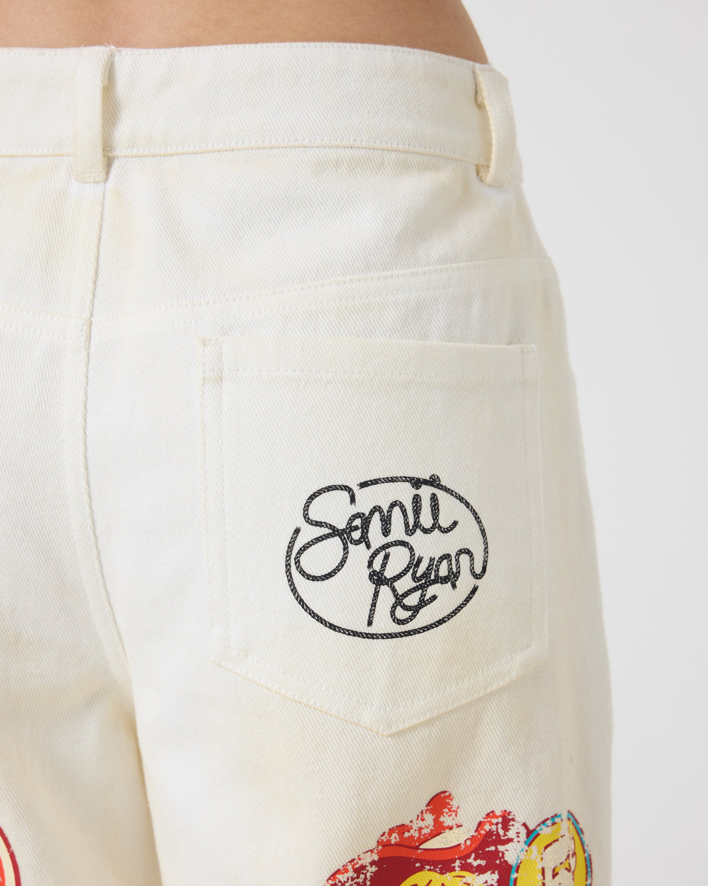 Wild Cherry Off White Denim Pants – Samii Ryan