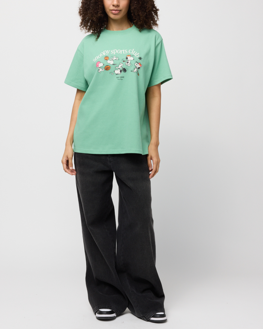 Snoopy Sports Club Oversized Tee, Mint