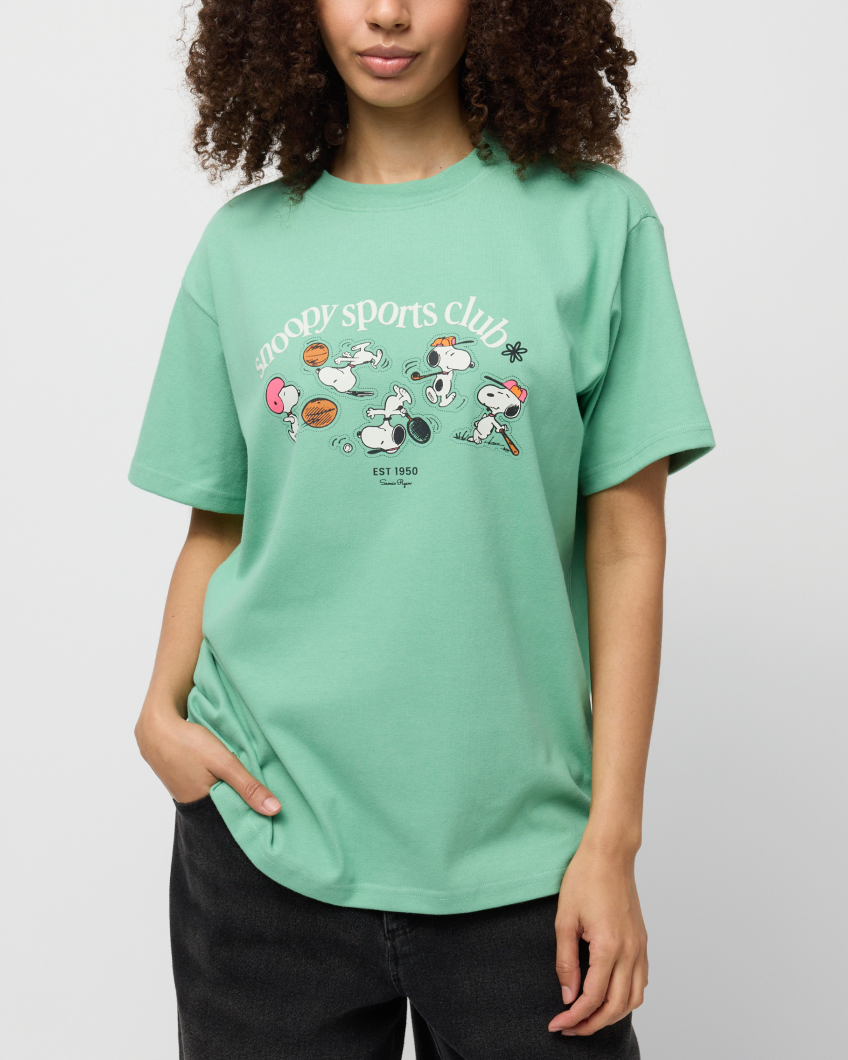 Snoopy Sports Club Oversized Tee, Mint