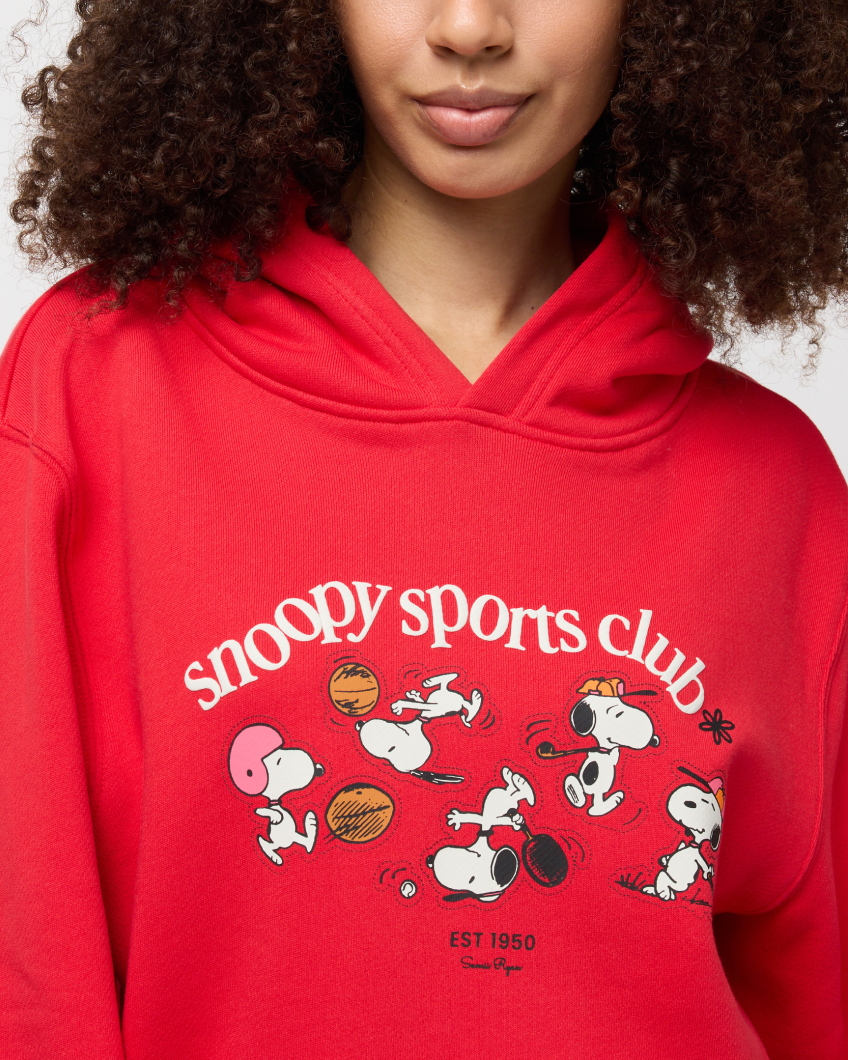 Snoopy Sports Club Hoodie, Red