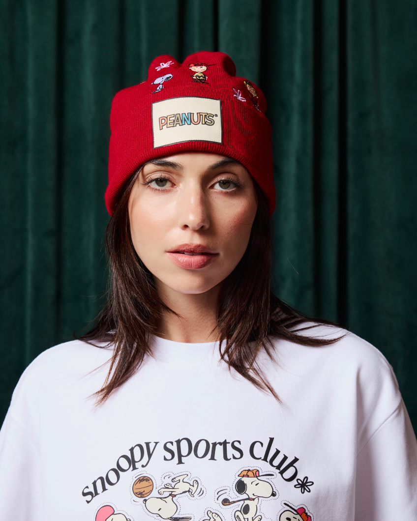 Peanuts The Meaning Of Happiness Beanie, Red