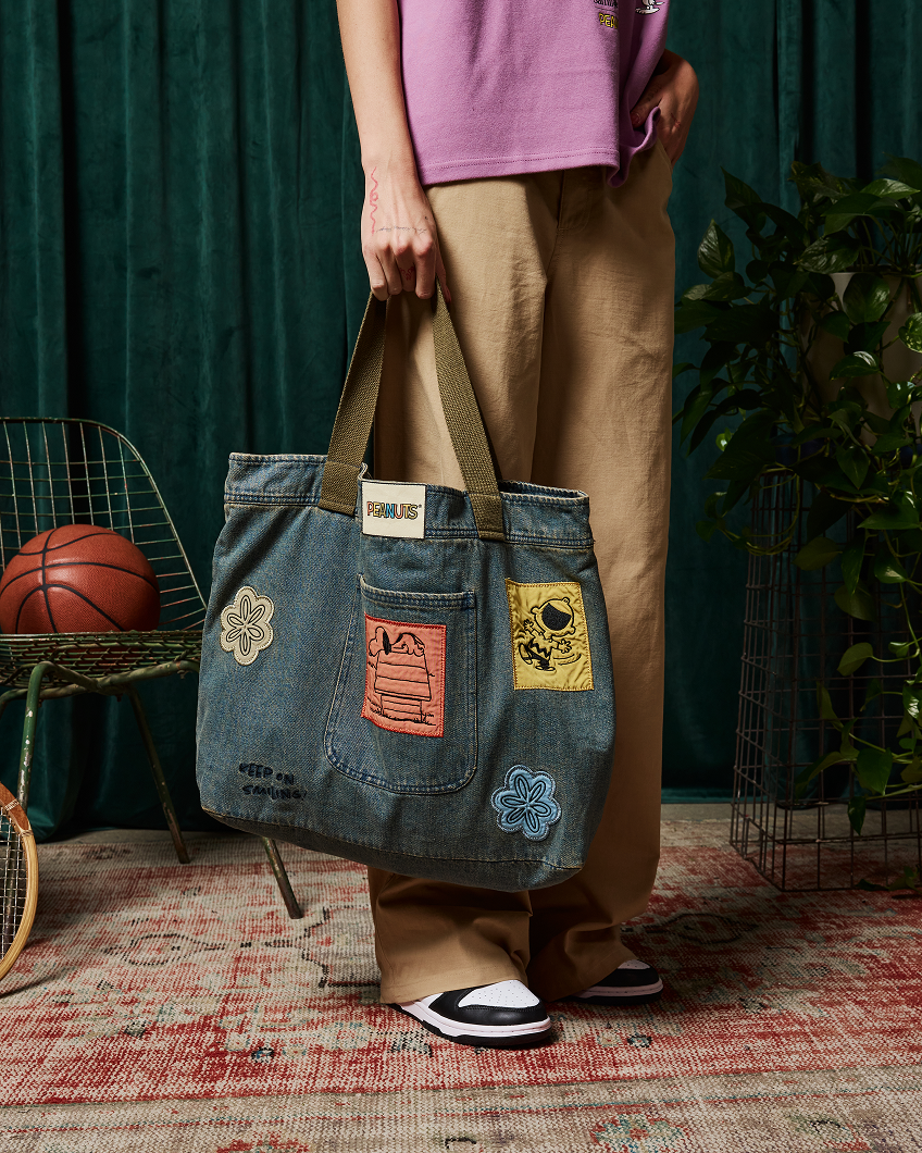 Snoopy & Woodstock Tote Bag, Denim