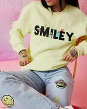 Smiley® Smile Through It Waffle Crewneck, Yellow