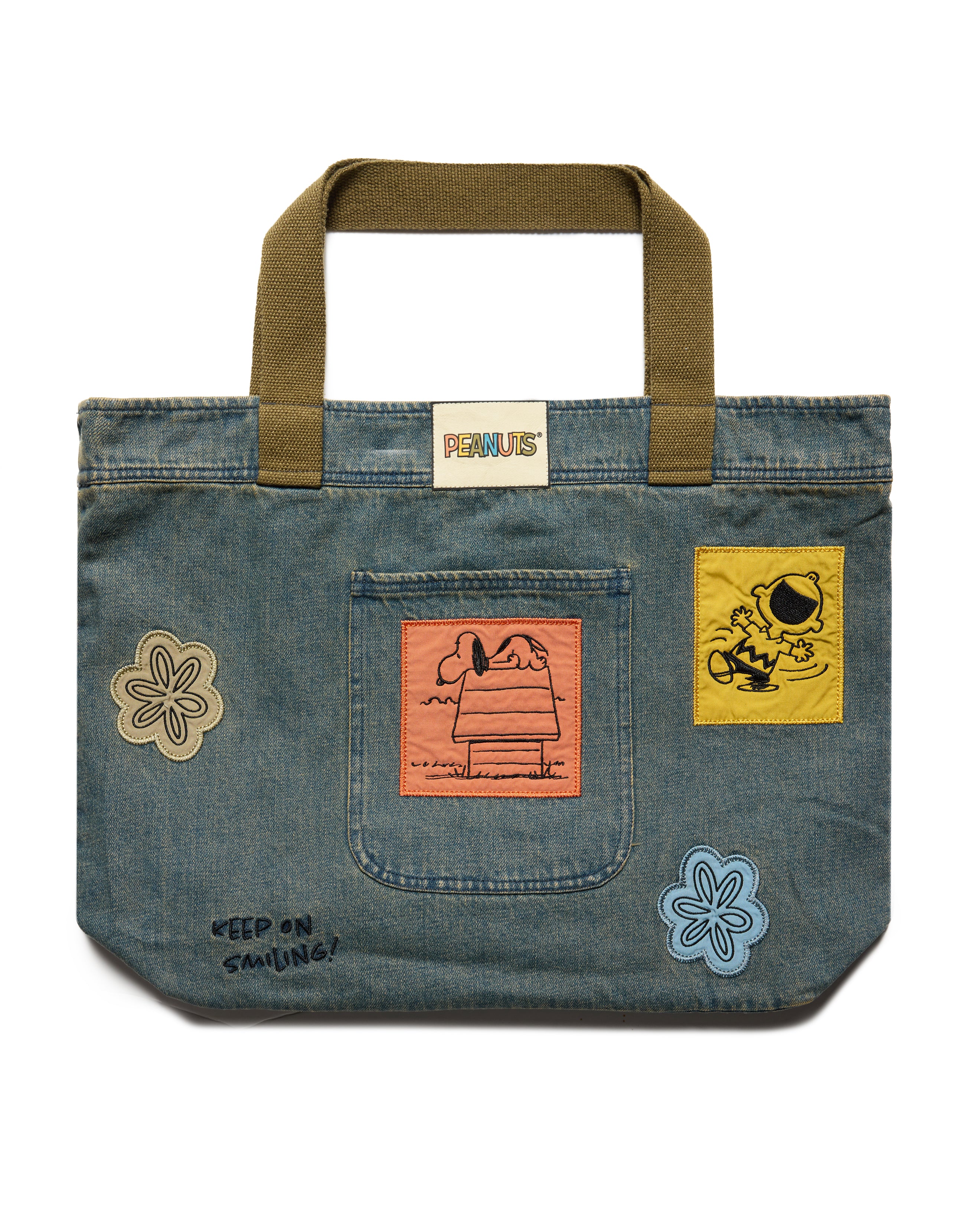 Snoopy & Woodstock Tote Bag, Denim