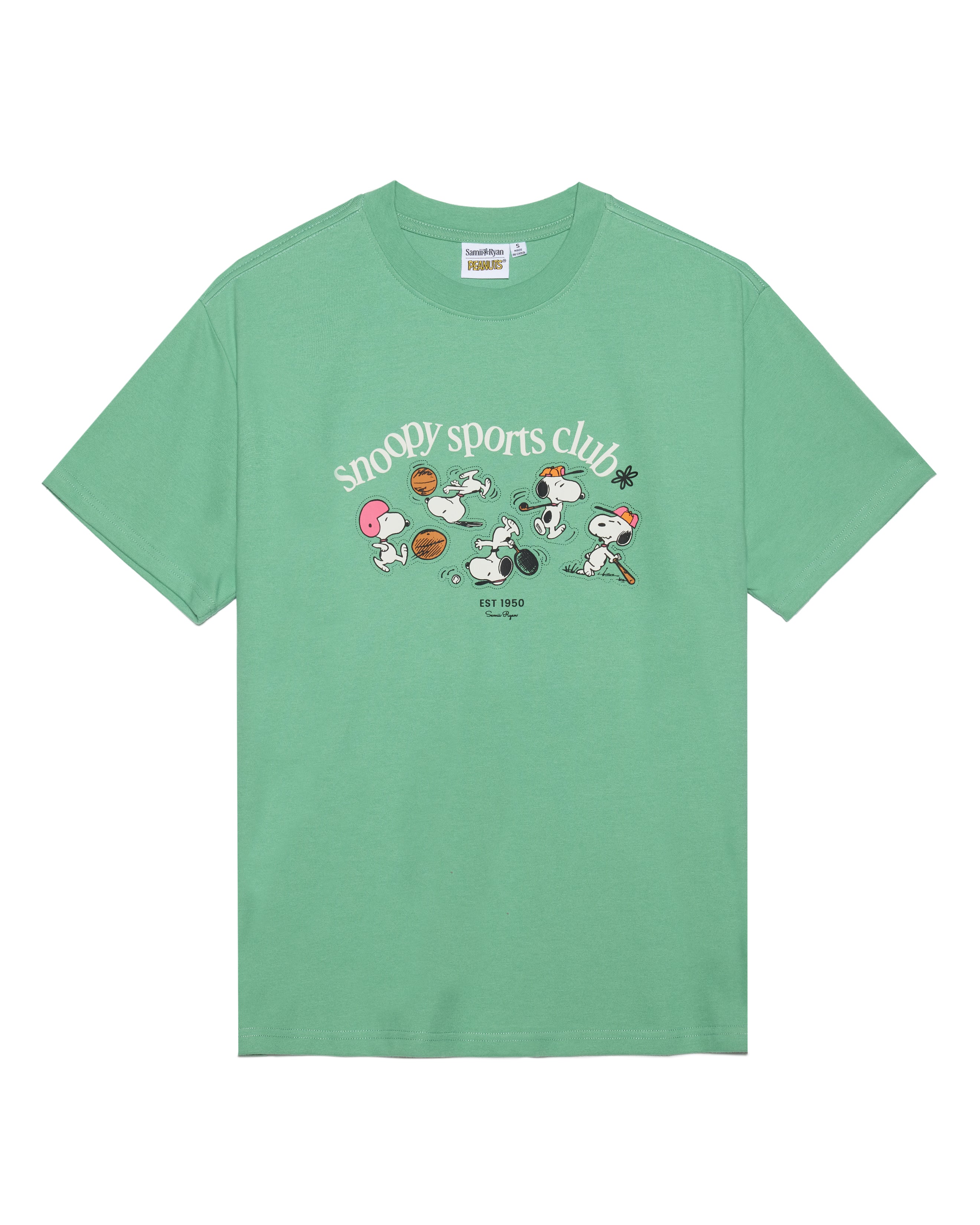 Snoopy Sports Club Oversized Tee, Mint