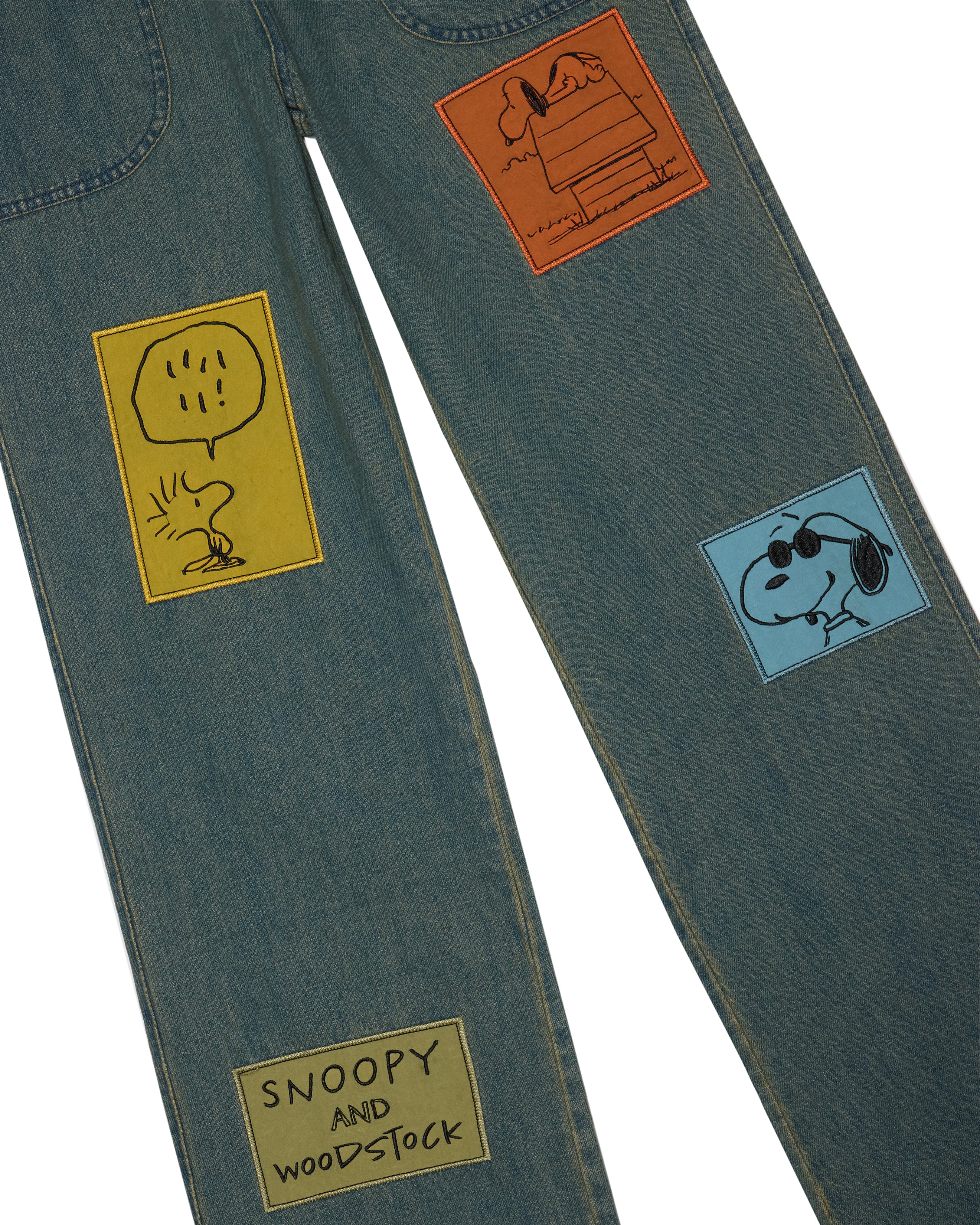 Snoopy & Woodstock Denim Pants | Women's Peanuts Collab Jeans