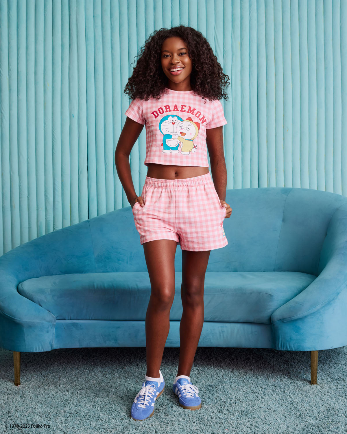 Doraemon and Dorami Gingham Shorts