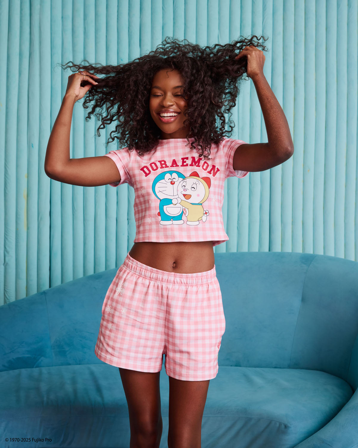 Doraemon and Dorami Gingham Tee – Samii Ryan