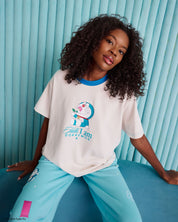 Doraemon Smell The Flowers Oversized Tee
