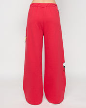 Snoopy & Woodstock Open Leg Sweatpants, Red