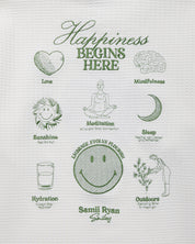 Smiley® Flourish Waffle Crewneck, White