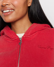 Cherry Washed Zip-Up Hoodie