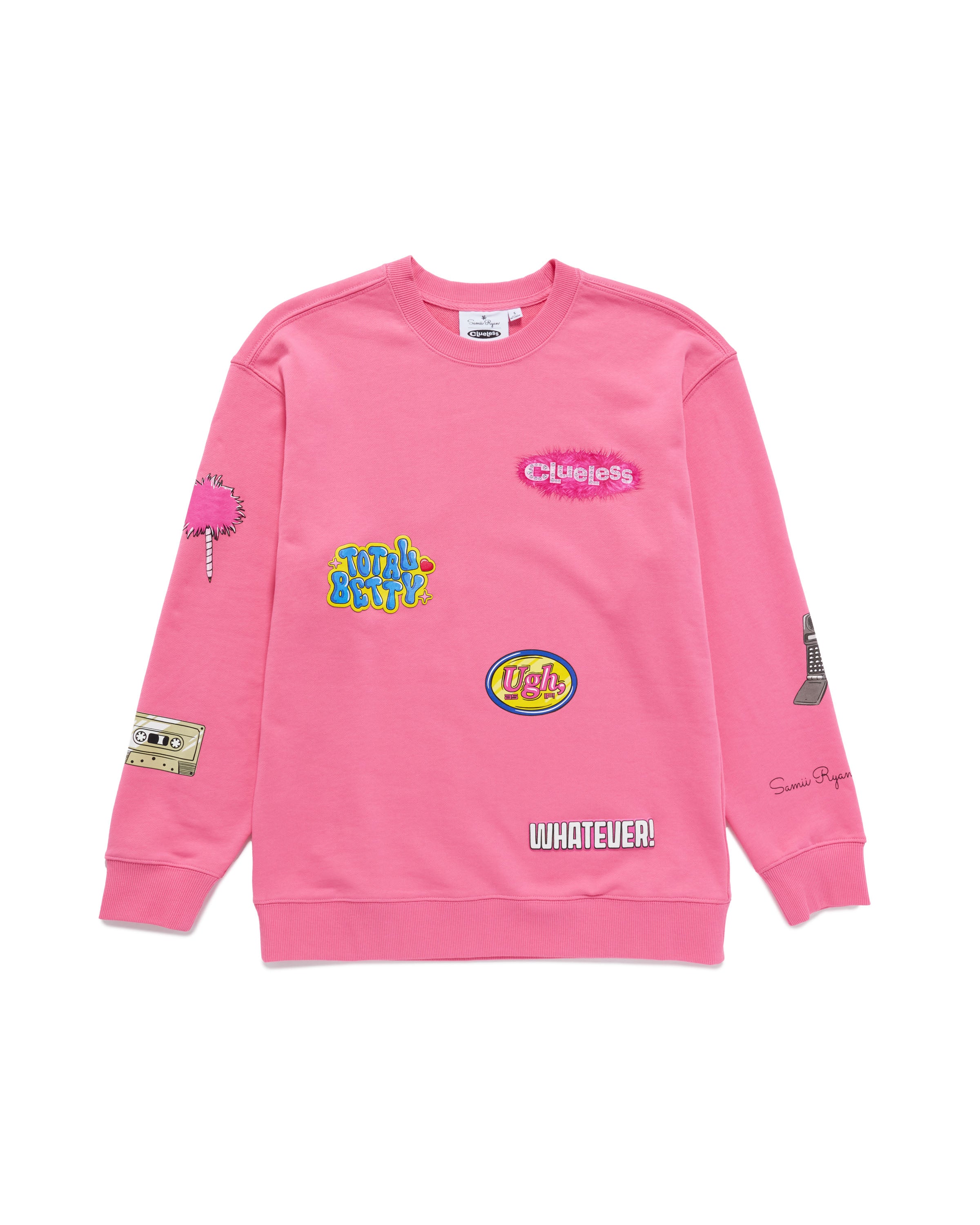 Clueless Collage Crewneck, Pink