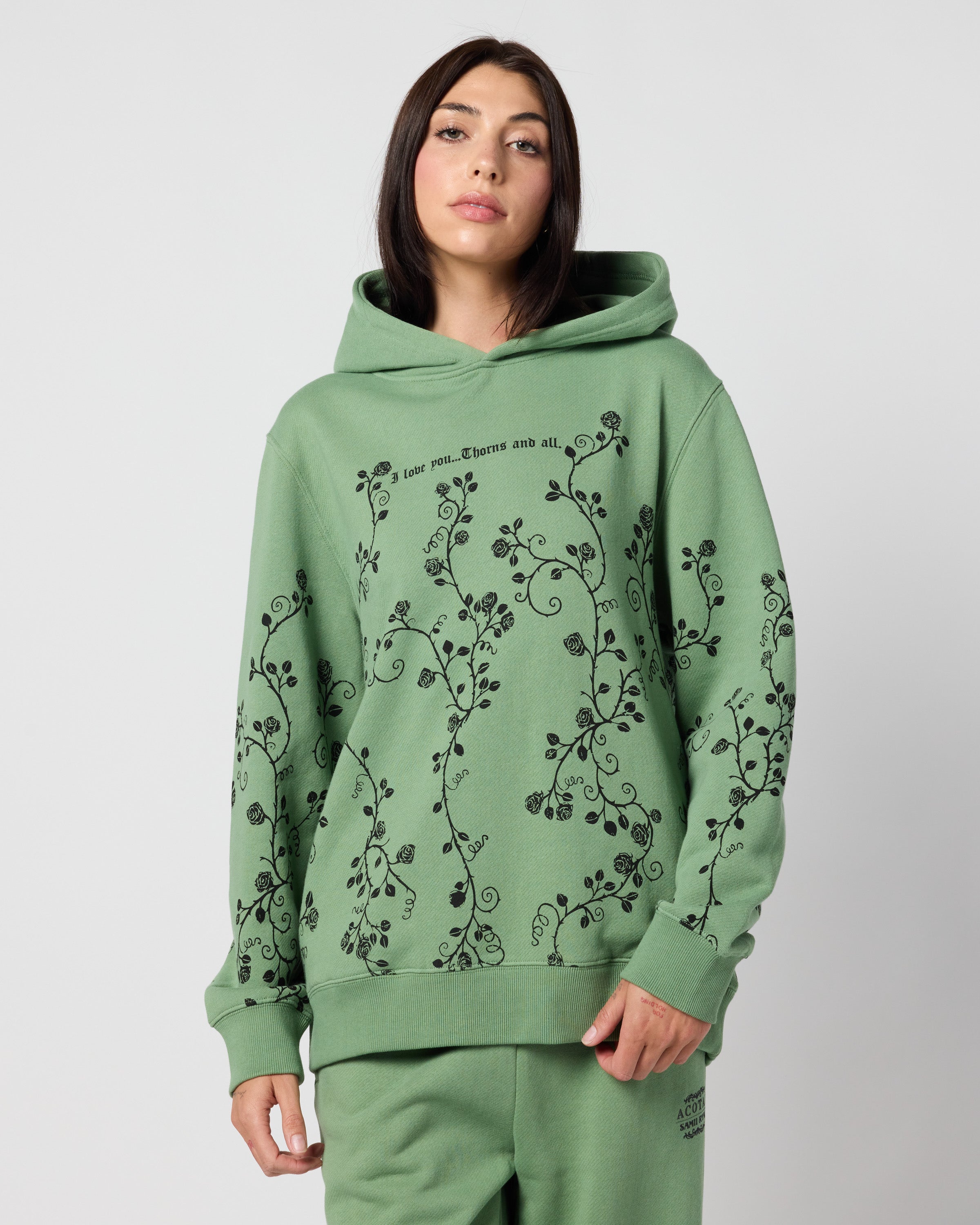 ACOTAR Thorns and Roses Hoodie, Green