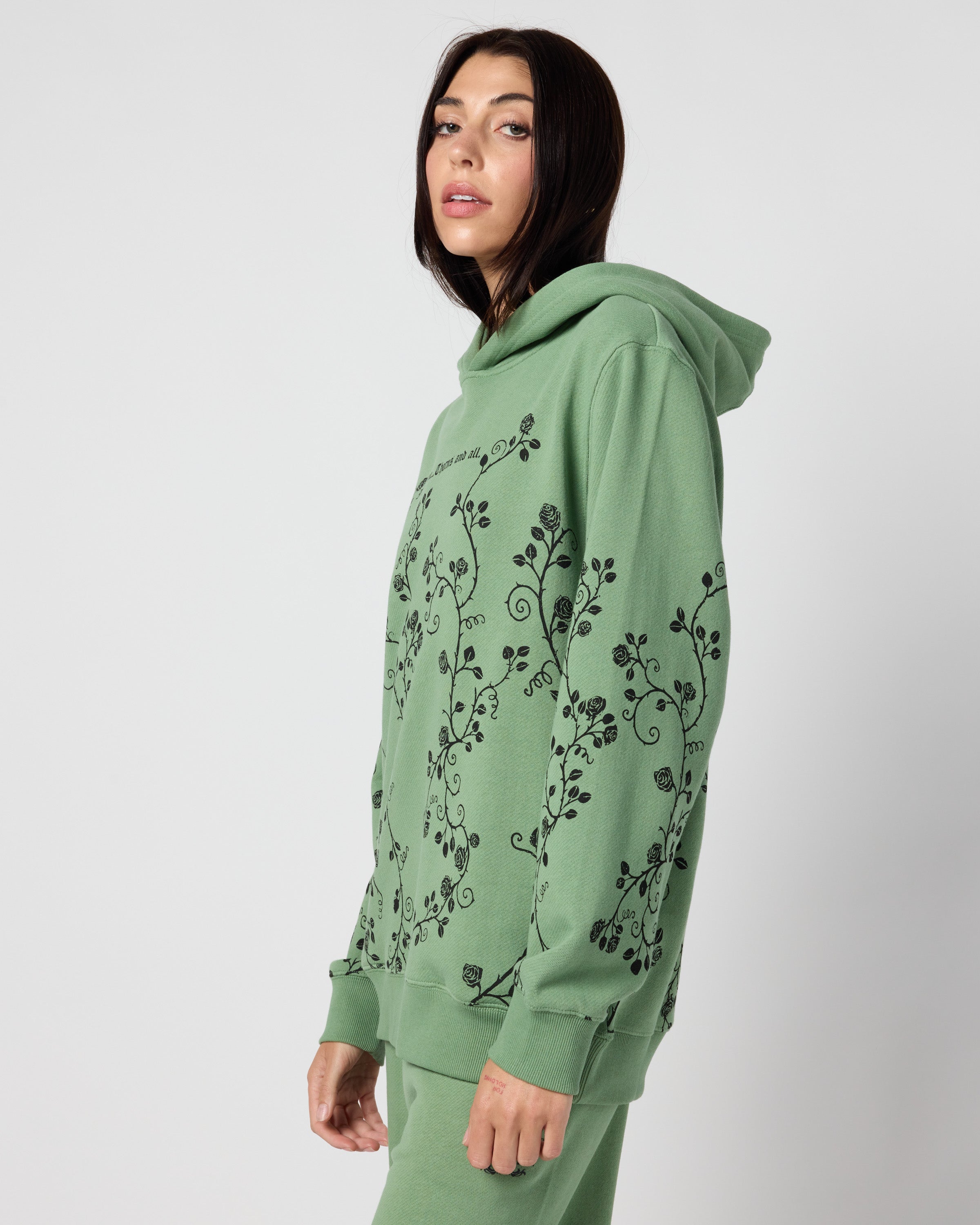 ACOTAR Thorns and Roses Hoodie, Green