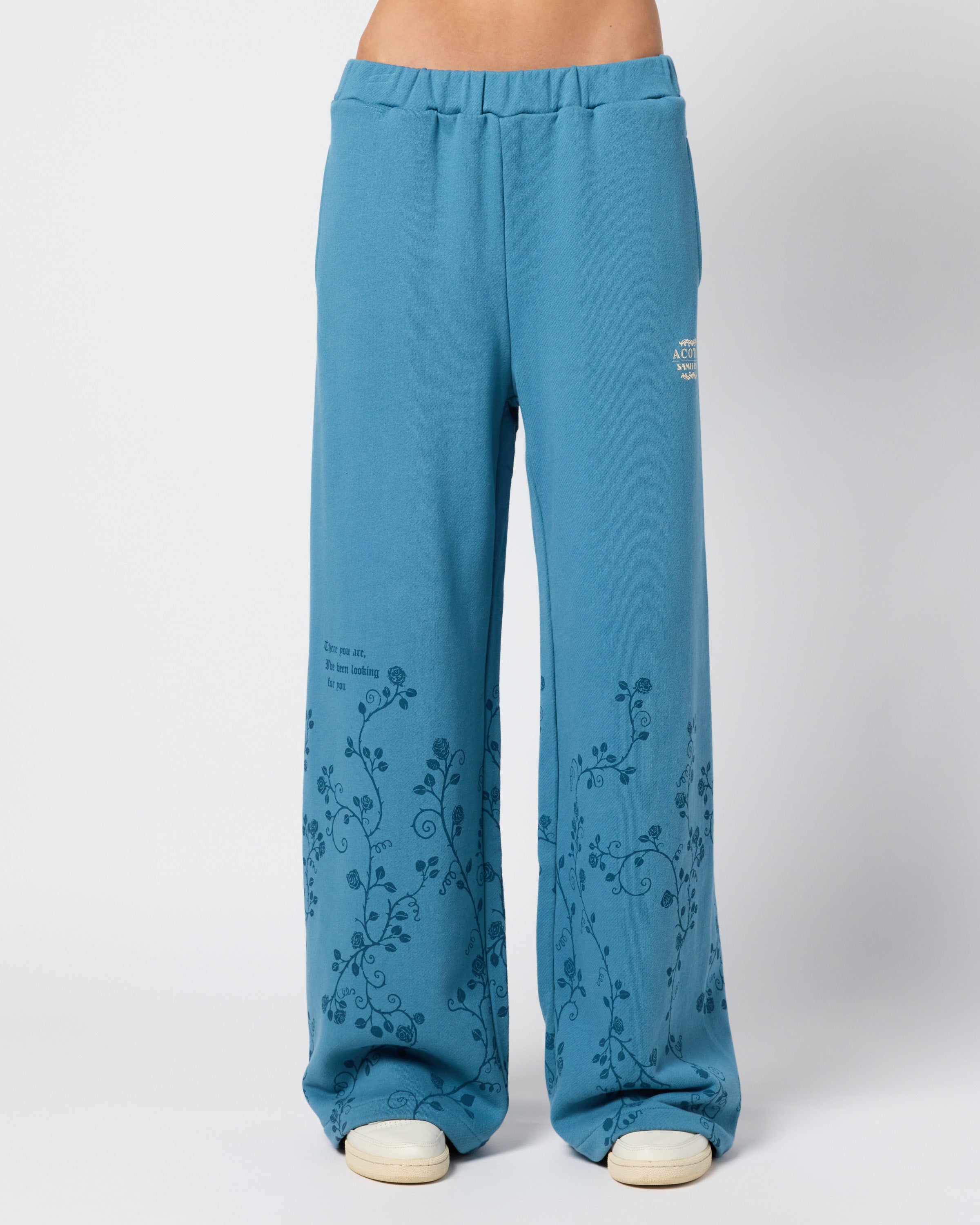 ACOTAR Thorns and Roses Open Leg Sweatpants, Blue