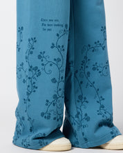 ACOTAR Thorns and Roses Open Leg Sweatpants, Blue