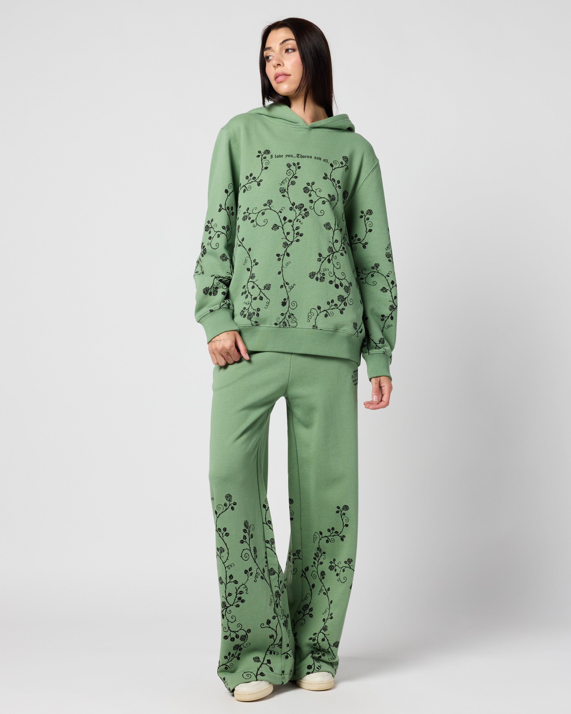 ACOTAR Thorns and Roses Hoodie, Green