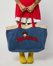 Monchhichi™ Washed Denim Tote Bag