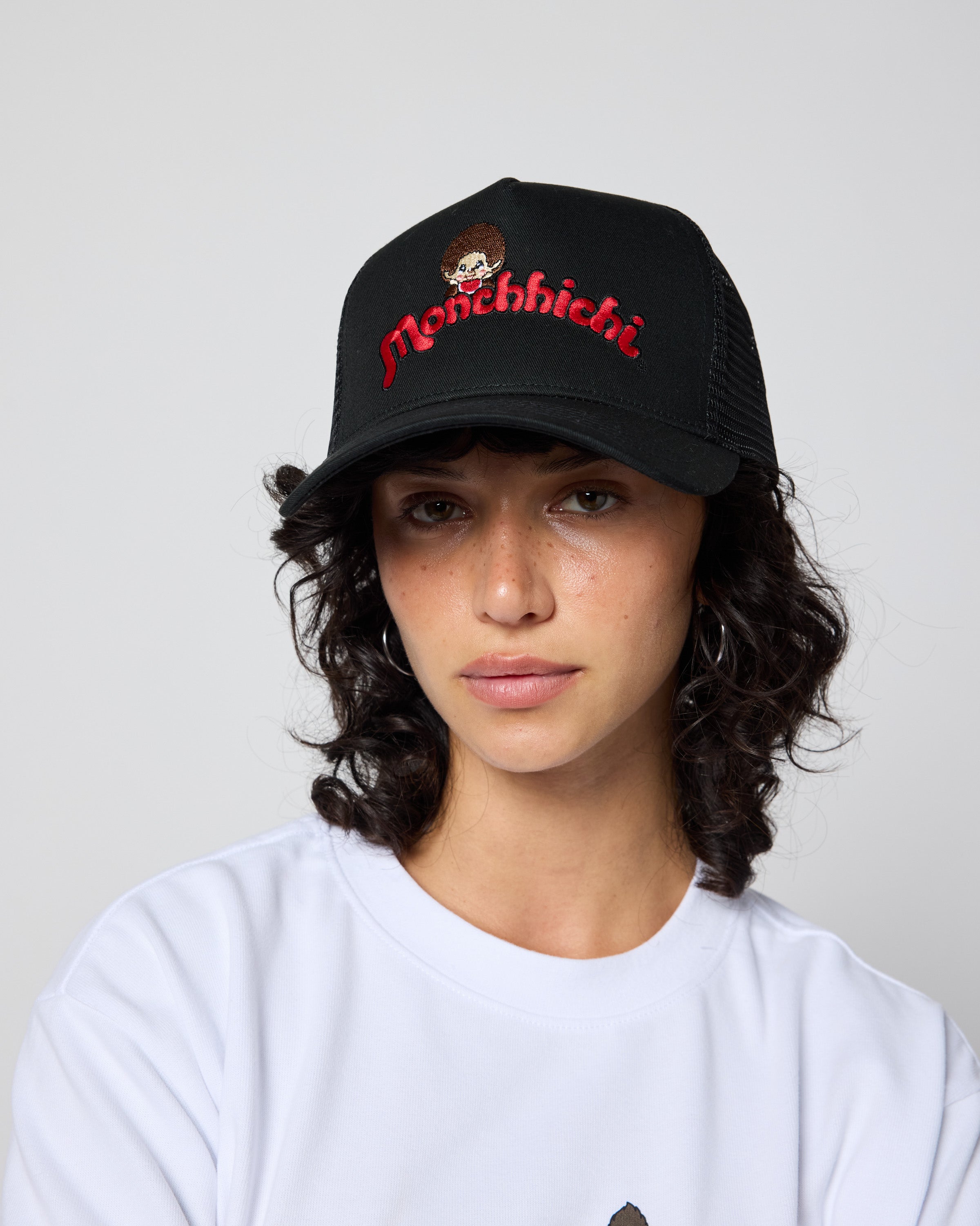 Monchhichi™ Logo Trucker Hat, Black