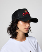 Monchhichi™ Logo Trucker Hat, Black
