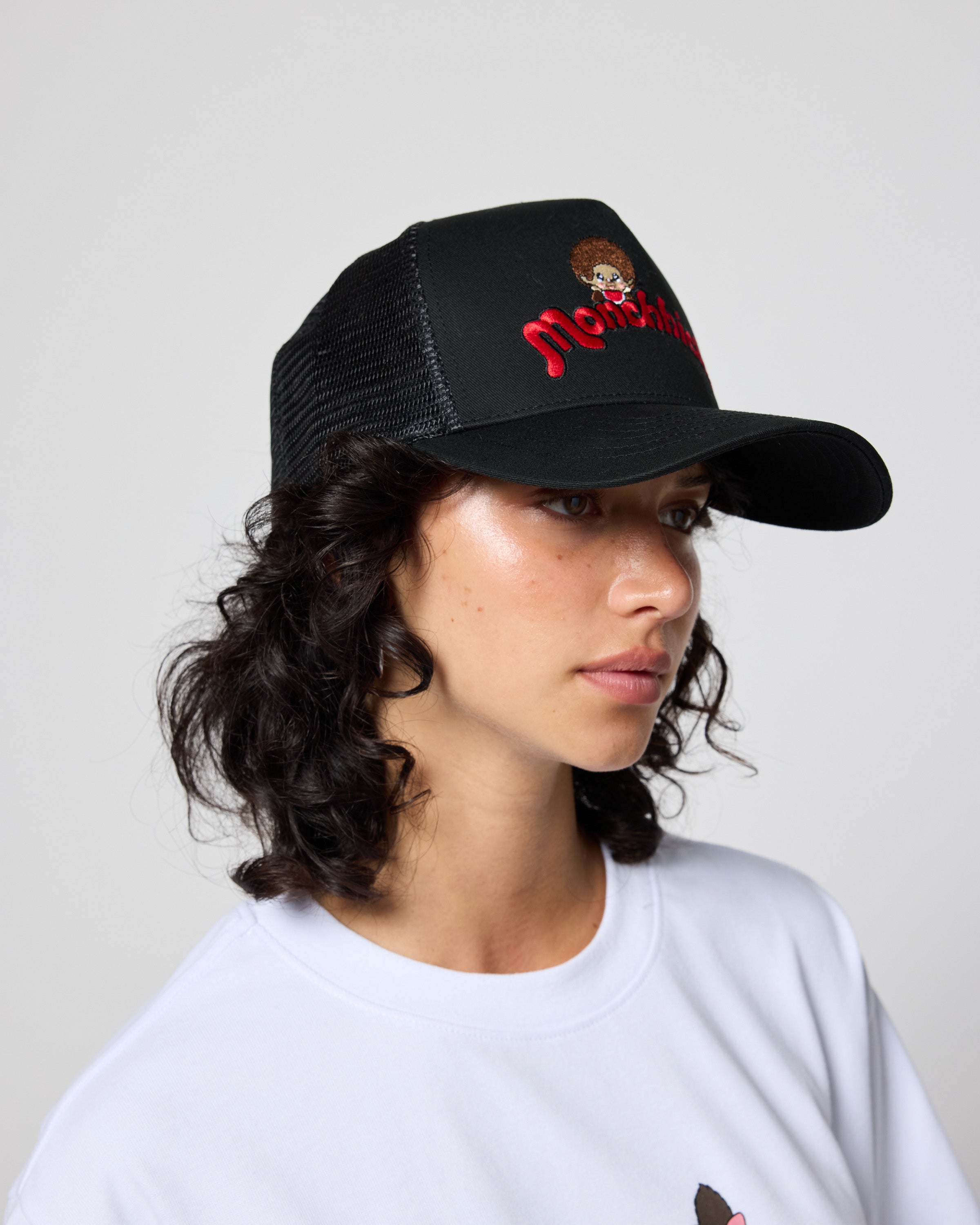 Monchhichi™ Logo Trucker Hat, Black