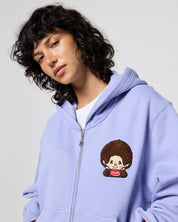Monchhichi™ Vintage Zip Up Hoodie, Lilac