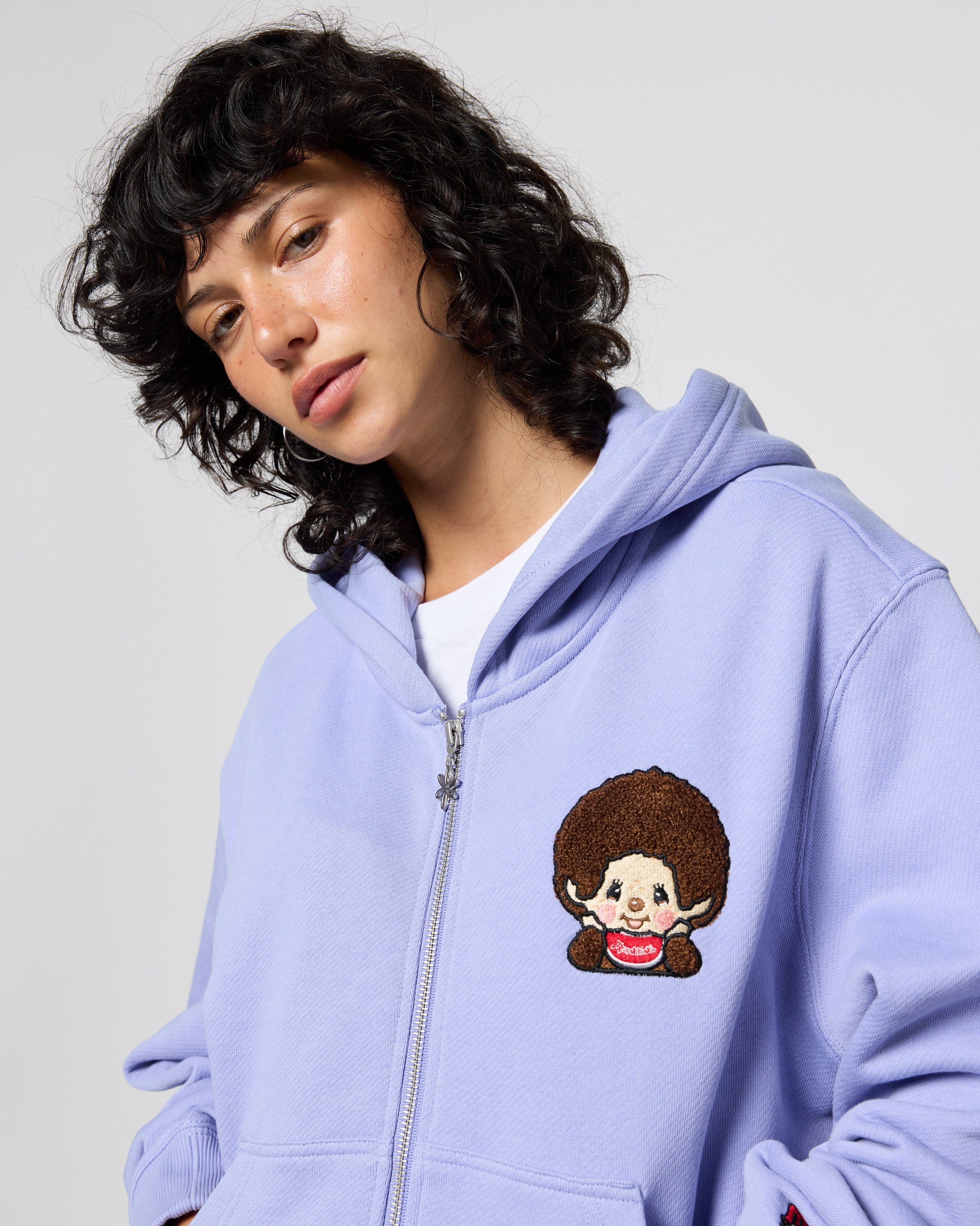 Monchhichi™ Vintage Zip Up Hoodie, Lilac