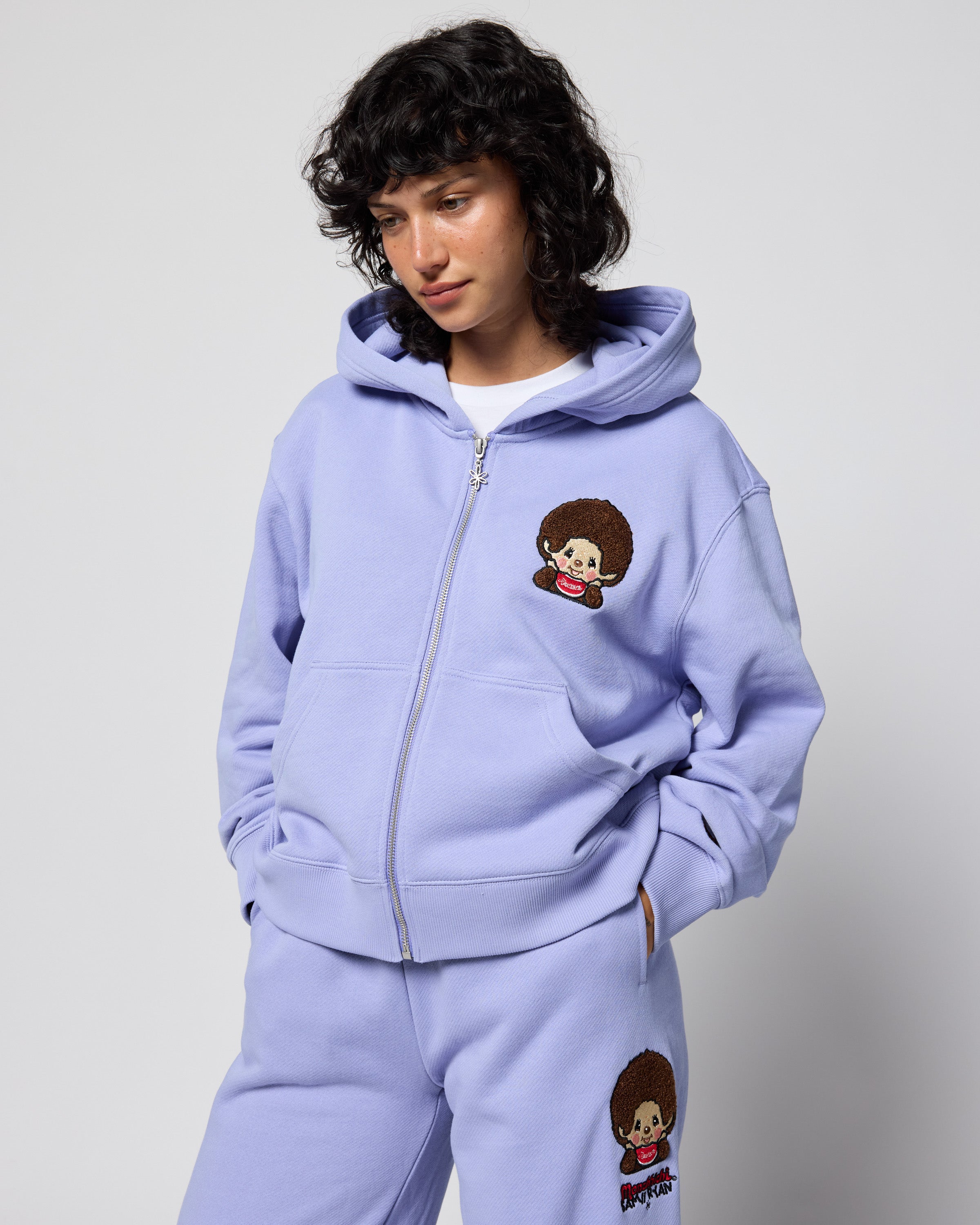 Monchhichi™ Vintage Zip Up Hoodie, Lilac