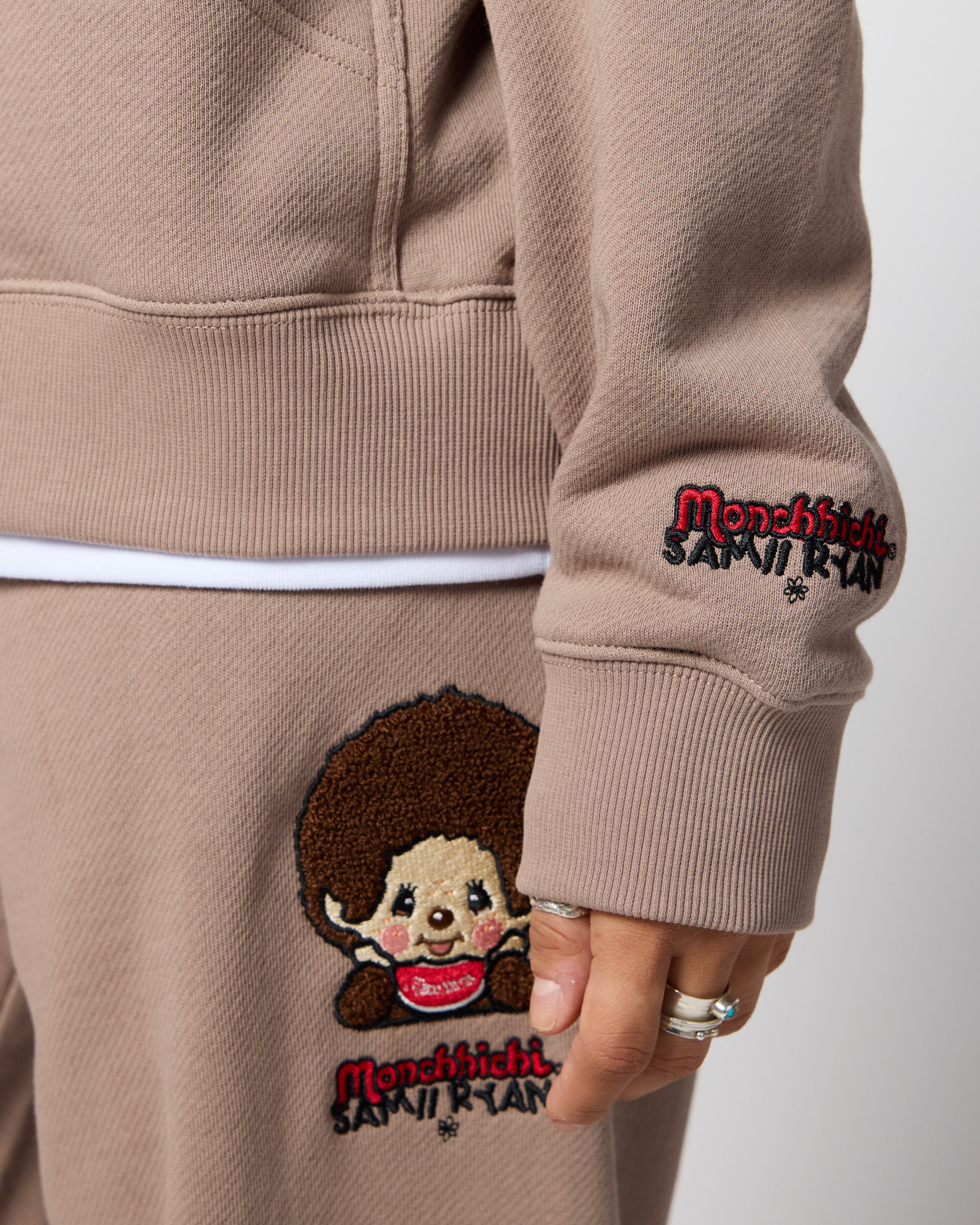 Monchhichi™ Vintage Wash Zip Up Hoodie, Brown
