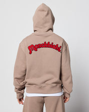 Monchhichi™ Vintage Wash Zip Up Hoodie, Brown