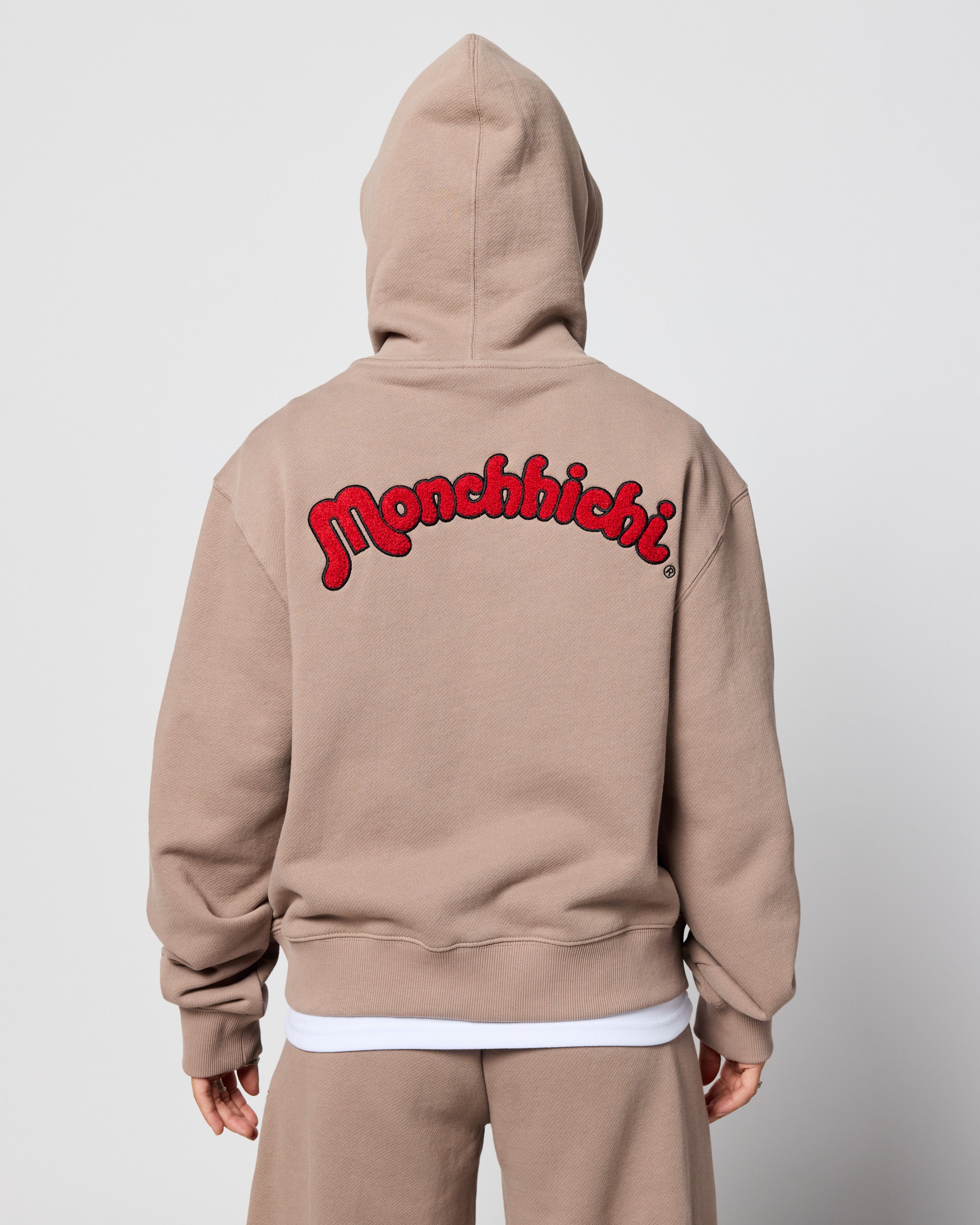 Monchhichi™ Vintage Wash Zip Up Hoodie, Brown