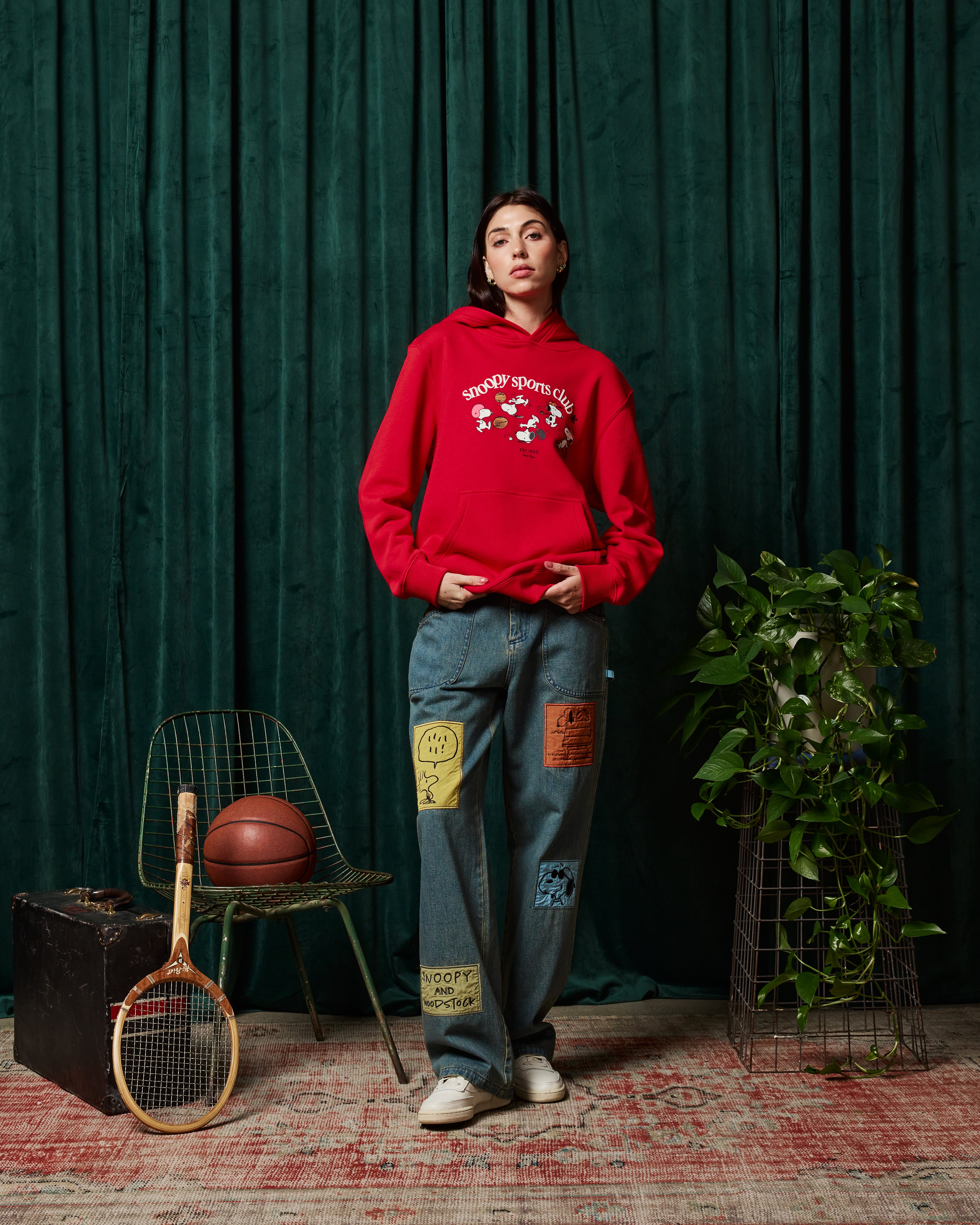 Snoopy & Woodstock Denim Pants | Women's Peanuts Collab Jeans
