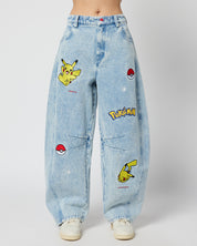Pikachu Power Up Barrel Jeans