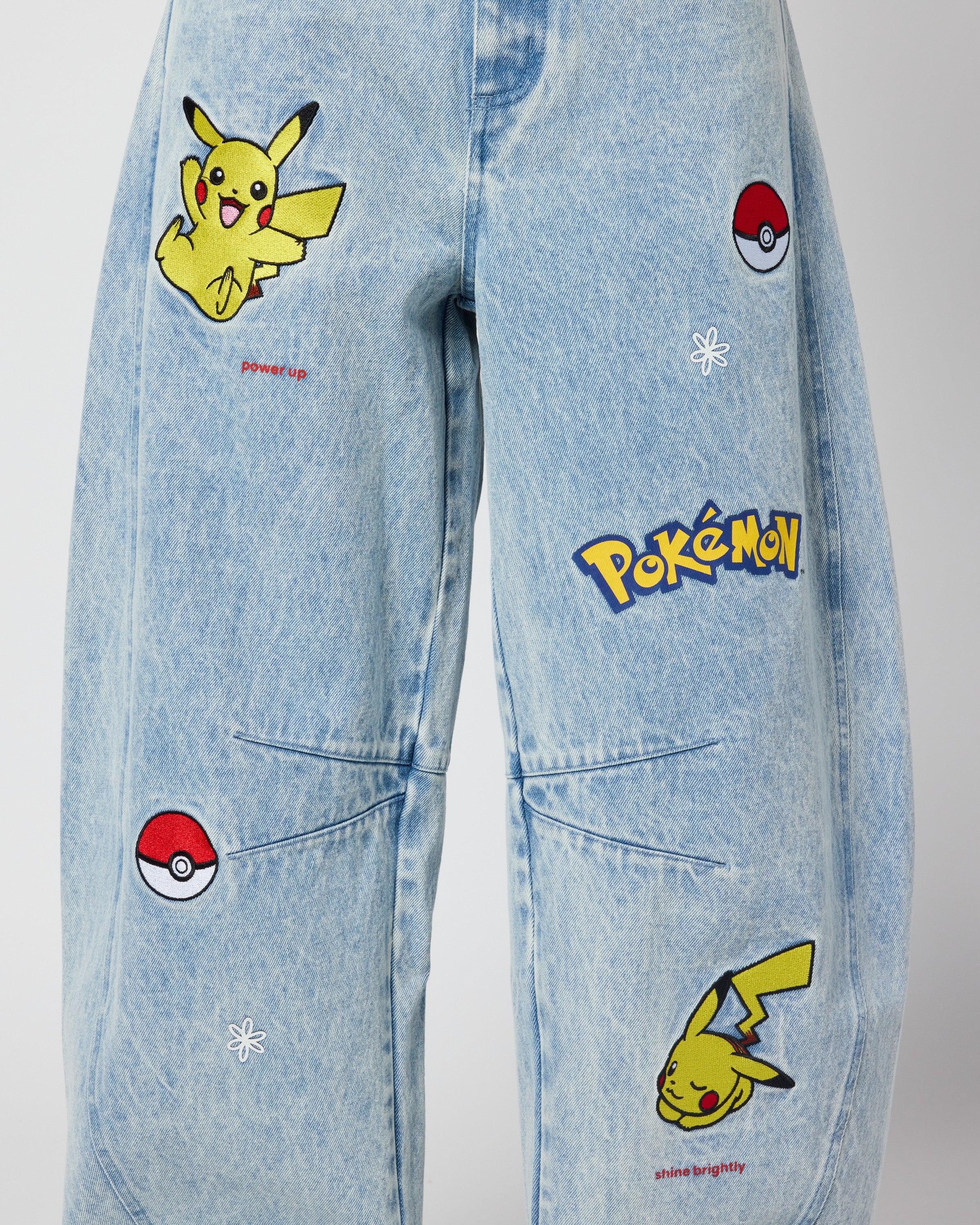 Pikachu Power Up Barrel Jeans