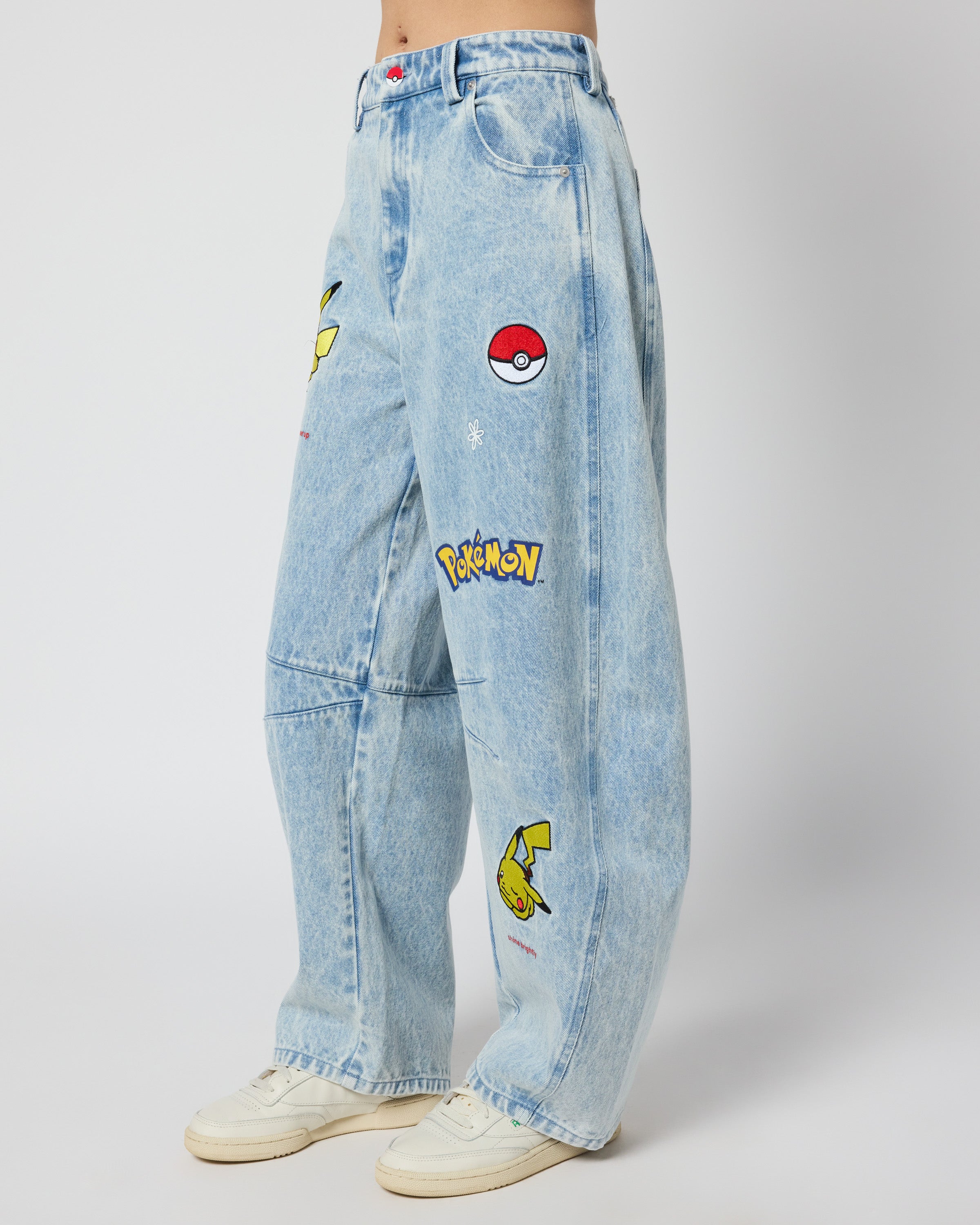 Pikachu Power Up Barrel Jeans