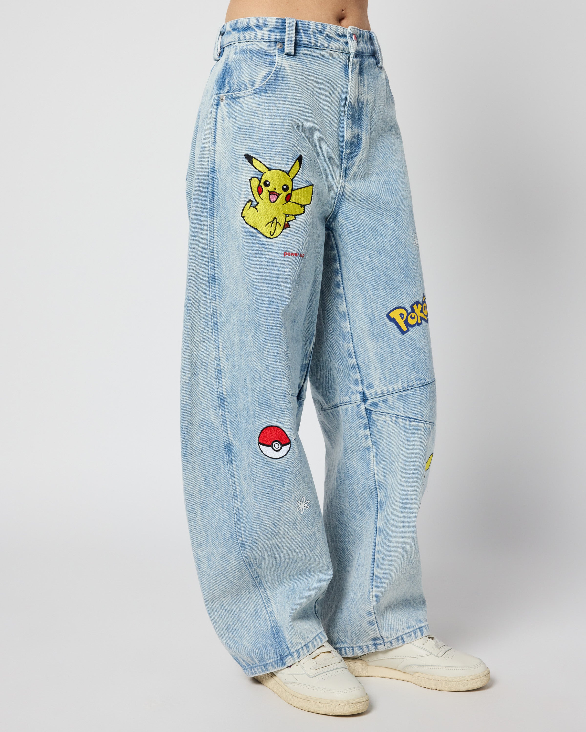 Pikachu Power Up Barrel Jeans