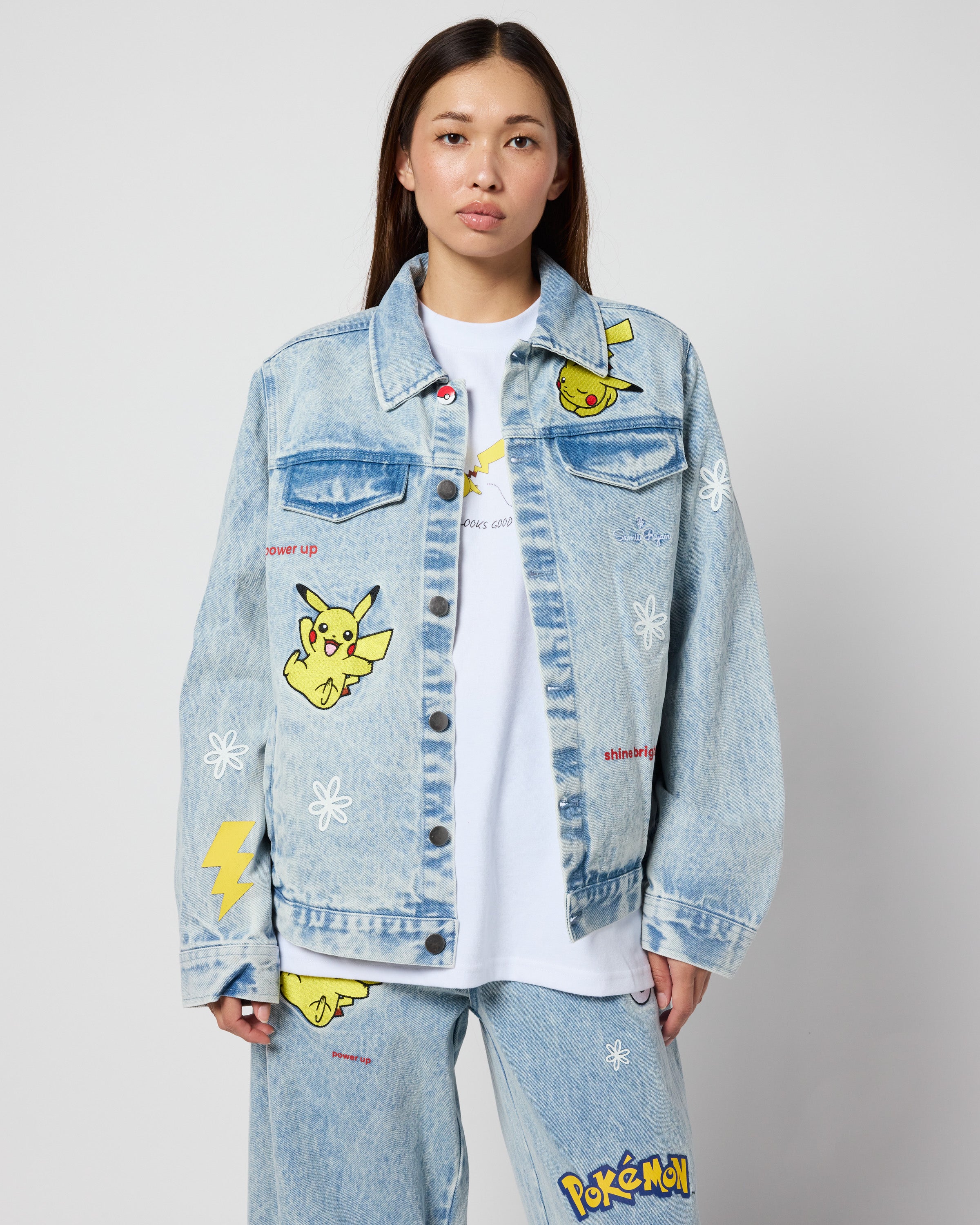 Pikachu Power Up Denim Jacket